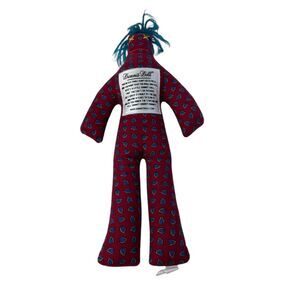 Dammit Doll 12” Red Paisley Blue Yarn Hair Stress Reliever Novelty Gift Gag Gift